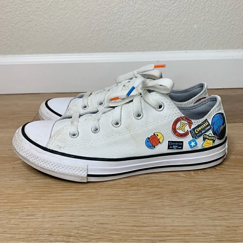 Converse Chuck Taylor Kids Size 3 All Star Logo White Canvas Low Top Sneakers